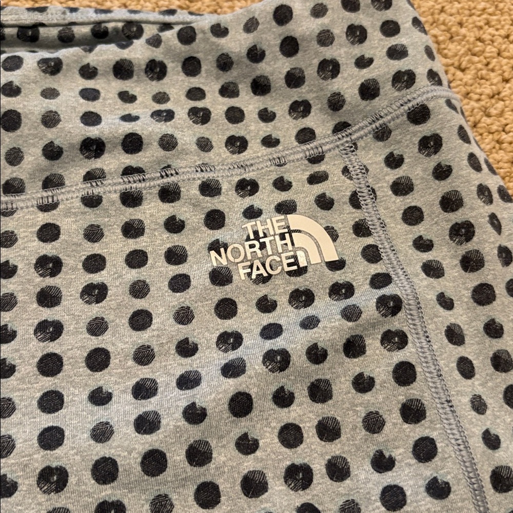 The North Face Gray and Black Polka Dot Leggings, Flash Dry, new condition - Picture 2 of 5